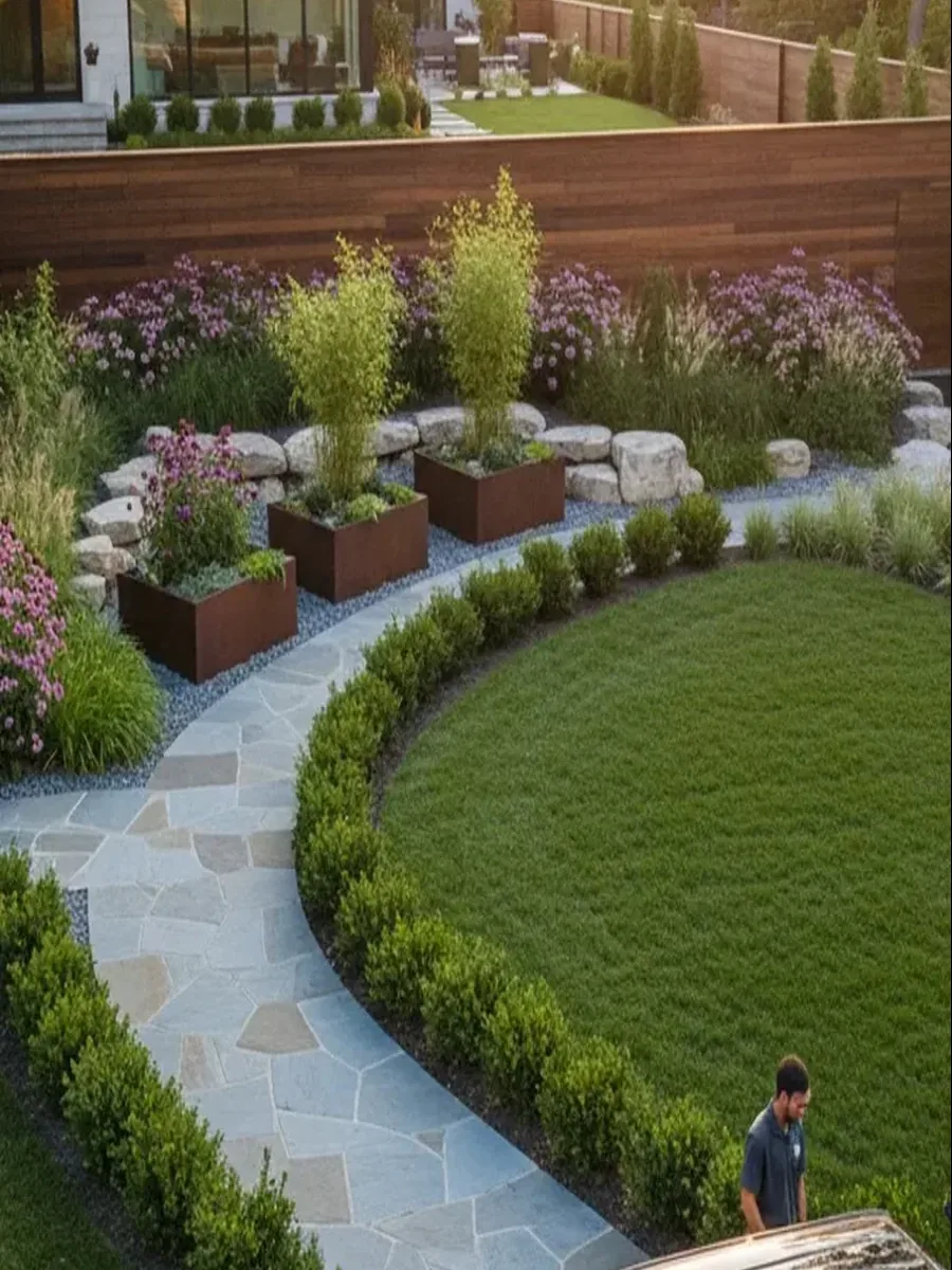 Finished residential landscape design